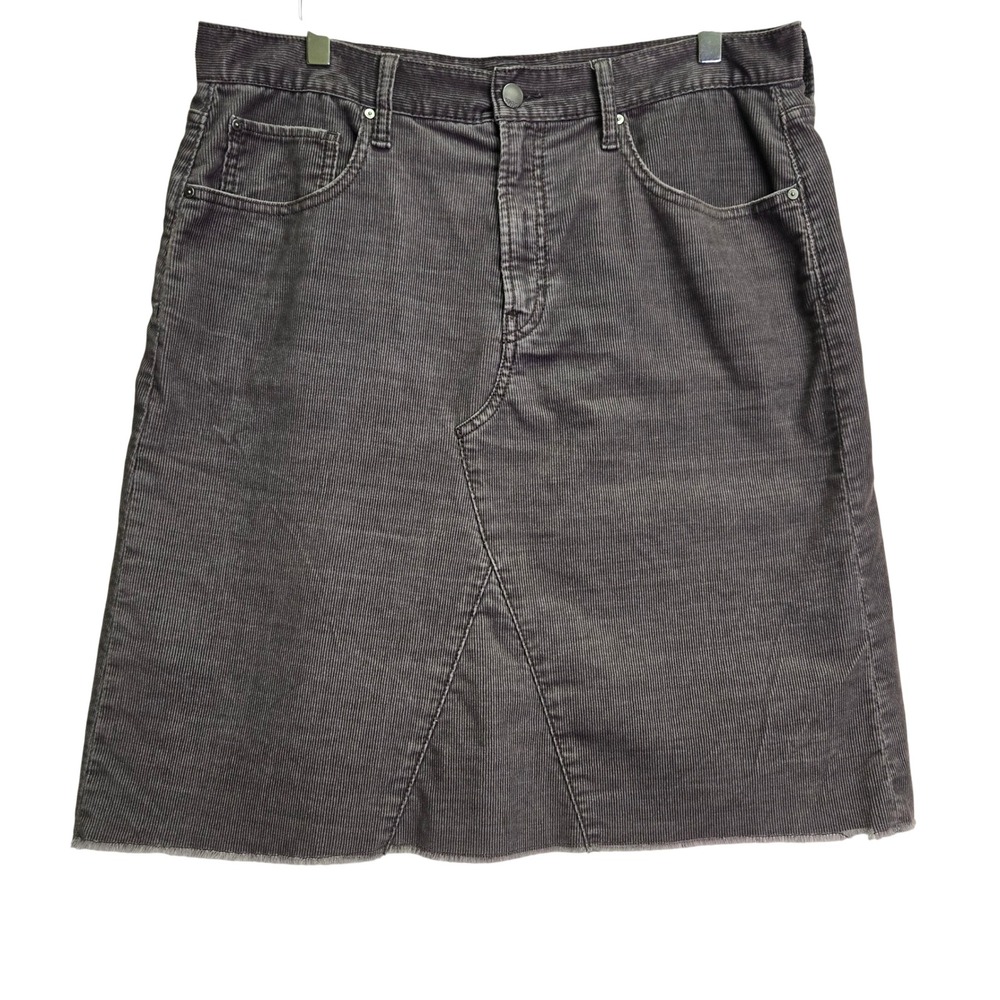 GAP Corduroy A‎ Line Mini Skirt Gray Frayed Hem Fall Academia 31